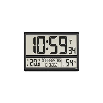 Dostmann 60.4520.01 Funk Wanduhr 360 mm x 28 mm x 235 mm Schwarz Großes Display - TFA Image
