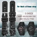 Pour mol g-shock AW-591/590/5230/282B AWG-M100/M101 G-7700/7710 bracelet bracelet en caoutchouc