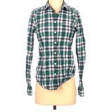 American Eagle Outfitters Tops | American Eagle Aeo Plaid Long Sleeve Button Up Shirt Top Green Blue Pocketed - S | Color: Blue/Green | Size: S