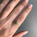 Anthropologie Jewelry | Anthropologie Shiraleah Adjustable Gold Tone Stacking Ring W Green Gemstone | Color: Gold/Green | Size: Os