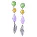 Kate Spade Jewelry | Kate Spade Floral Facets Linear Drop Earrings | Color: Green/Purple/Silver/Yellow | Size: Os