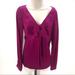 Tory Burch Tops | Euc Size 6 Tory Burch Long Sleeve 100% Silk V-Neck Top With A Bow. | Color: Pink/Purple | Size: 6