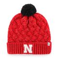 Women's '47 Scarlet Nebraska Huskers Fiona Cuffed Knit Hat With Pom