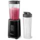 Philips Daily Collection Mini Blender and Smoothie Maker, 350W, 1L Jug, On-the-go Tumbler, Dishwasher Safe, Recipe App, 2 Speeds, Ice Crush, Quick Clean, Deep Black (HR2602/91)