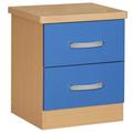 Better Home Products Cindy Faux Wood 2 Drawer Nightstand in Blue - Better Home Products NTR-2D-Blu