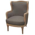 Dan Lounge Arm Chair in Grey Linen - MOTI