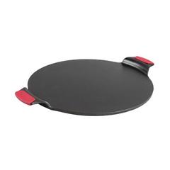 Lodge 15" Cast Iron Pizza Pan W/Silicone Grip Cast Iron/Seasoned Cast Iron in Black/Gray/Red | 1.25 H x 15 W x 15 D in | Wayfair BW15PPA1