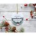 The Holiday Aisle® Personalized Our First Christmas As Grandparents Hoiliday Shaped Ornament /Porcelain in Black/Green/White | Wayfair