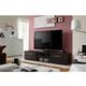 Meuble TV design collection BONOO 180 cm. Coloris wenge. - Marron - Bois