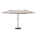 Parasol de jardin XXL acier polyester haute densité gris clair