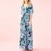 Lilly Pulitzer Dresses | Lilly Pulitzer Nwt! Parigi Deep Indigo Swish And Sway Maxi Dress Size Xxs | Color: Blue/Green | Size: Xxs