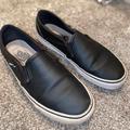 Vans Shoes | Black Perforated Leather Slip On Vans | Color: Black | Size: 6