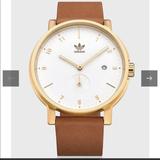 Adidas Accessories | Adidas Men`S Gold Dial Tan Leather Watch | Color: Gold/Tan | Size: Os