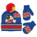 Disney Accessories | Disney Mickey Mouse Boys Beanie Hat And Mitten Set - Toddler Size - Nwt | Color: Blue/Yellow | Size: Toddler Boys