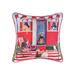 18" x 18" Cat Caravan July 4th, Printed Throw Pillow