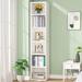 6 Tier Tall Narrow Bookshelf, Whit Bookcase Cube Storage Organizer for Home Office