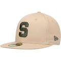 Braune Michigan State Spartans Camel & Rifle 59FIFTY Fitted-Mütze für Herren von New Era