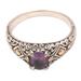 Curious Invention,'Gold-Accented Amethyst Single Stone Ring'