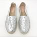 Kate Spade Shoes | Kate Spade Turin Spade Embossed Studded Silver Leather Espadrilles 9 Clover | Color: Cream/Silver | Size: 9