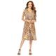 Plus Size Women's Ultrasmooth® Fabric V-Neck Swing Dress by Roaman's in Natural Leopard (Size 30/32)