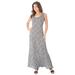 Plus Size Women's Sleeveless Crinkle Dress by Roaman's in Black Mosaic Geo (Size 22/24)