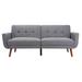 Corrigan Studio® Futton 82.3" Tufted Back Convertible Sofa Metal/Polyester in Gray | 34.3 H x 82.3 W x 34.3 D in | Wayfair