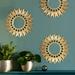 Everly Quinn Mirrorize 10" Gold Circle Mirror Wall Decor Set, Gold Round Mirrors Accent Decor For Living Room | 10 H x 10 W x 0.25 D in | Wayfair