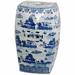 Langley Street® Feuerstein Blue/White Garden Stool Ceramic in Blue/Gray/White | 18.5 H x 12 W x 12 D in | Wayfair 3F31CEE732B34FD7998A9EC613B25CFD