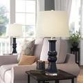 Lark Manor™ Fiskeville 26" Navy Table Lamp Set Ceramic/Fabric in White | 26 H x 14 W x 14 D in | Wayfair 41D633B71B3949C78CBE62557D95E8F7