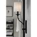 Lark Manor™ Hengrove 1 - Light Dimmable Armed Sconce Metal/Fabric in Black | 17.13 H x 4.5 W x 6.88 D in | Wayfair 74889420CE1142BCA1F25508824DEB03