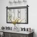 Steelside™ Singapore Schlosser Horizontal Barn Accent/Bathroom/Vanity Mirror in Black | 30 H x 45 W x 0.75 D in | Wayfair