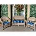 Bayou Breeze 3 - Piece Outdoor Seat Cushion 44" W x 19" D Polyester in Blue | 3.5 H x 44 W in | Wayfair 1A93D60B5A1F42C68F34B44FA1BC6F0E