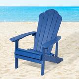 Rosecliff Heights Halstein Adirondack Chair Plastic/Resin/ in Blue | 36.6 H x 29.1 W x 33.9 D in | Wayfair B1C3E2D85B4447659FD818A6D7E148BB