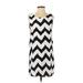 Almost Famous Casual Dress - Shift Scoop Neck Sleeveless: Black Chevron Dresses - Women's Size Small