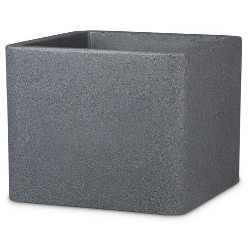 Scheurich - Alea 40, Pflanzgefäß/Blumentopf/Pflanzkübel, quadratisch, Farbe: Schwarz-Granit,