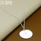 DOTEFFIL-Collier avec pendentif rond en argent regardé 925 pour femme 18 à 30 pouces bijoux de