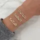 DOREMI – Bracelet en Zircon avec lettres de 6MM pour femme et fille bijou ajustable avec pierres de