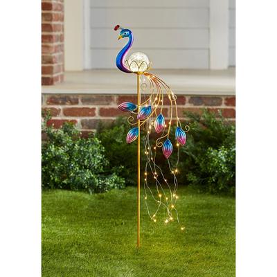 Pre-Lit Peacock Garden Stake by BrylaneHome in Multi