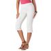 Plus Size Women's Button-Detail Comfort Stretch Capri Jean by Denim 24/7 in White Denim (Size 28 W)