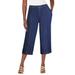 Plus Size Women's Kate Straight-Leg Capri by Roaman's in Indigo Wash (Size 36 W)