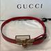 Gucci Accessories | Authentic Gucci Red Leather Belt With A Gorgeous Jeweled Golden Bee Buckle | Color: Gold/Red | Size: 8534
