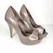 Jessica Simpson Shoes | Jessica Simpson Simpson Gray Patent Peep Toe Pump Heel | Color: Gray | Size: 8.5