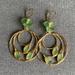 Anthropologie Jewelry | Anthropologie Exstasia Gold And Green Hoop Earrings New | Color: Gold/Green | Size: Os