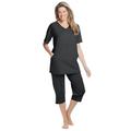 Plus Size Women's Capri Lounge Set by Dreams & Co. in Black (Size 38/40)