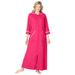 Plus Size Women's Long French Terry Robe by Dreams & Co. in Pink Burst (Size 6X)