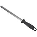 Zwilling Sharpening Steel with Diamond Coating, Oval, Length: 26 cm, Black Plastic Handle with Hanging Eyelet,Black, Silver