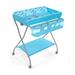 Costway Baby Changing Table with Safety Belt and 4-side Defence-Blue