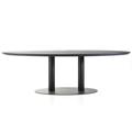 Table ovale 240x110cm en bois de chêne noir et métal