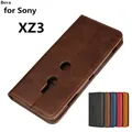 Étui en cuir avec porte-cartes pour Sony Xperia XZ3 couverture à Attraction magnétique de 6.0