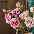 Bouquet de roses artificielles 5 pièces/lot fausses fleurs pour un mariage pour une mariée ou